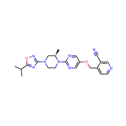 CC(C)c1nc(N2CCN(c3ncc(OCc4ccncc4C#N)cn3)[C@H](C)C2)no1 ZINC000068250896