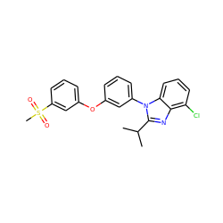 CC(C)c1nc2c(Cl)cccc2n1-c1cccc(Oc2cccc(S(C)(=O)=O)c2)c1 ZINC000045352262