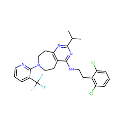 CC(C)c1nc2c(c(NCCc3c(Cl)cccc3Cl)n1)CCN(c1ncccc1C(F)(F)F)CC2 ZINC000144446803