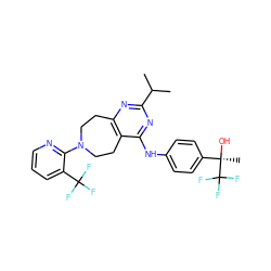 CC(C)c1nc2c(c(Nc3ccc([C@@](C)(O)C(F)(F)F)cc3)n1)CCN(c1ncccc1C(F)(F)F)CC2 ZINC000145053382