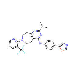 CC(C)c1nc2c(c(Nc3ccc(-c4cnco4)cc3)n1)CCN(c1ncccc1C(F)(F)F)CC2 ZINC000146681406