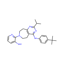 CC(C)c1nc2c(c(Nc3ccc(C(C)(C)C)cc3)n1)CCN(c1ncccc1N)CC2 ZINC000147380243