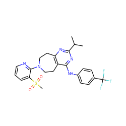 CC(C)c1nc2c(c(Nc3ccc(C(F)(F)F)cc3)n1)CCN(c1ncccc1S(C)(=O)=O)CC2 ZINC000064549801