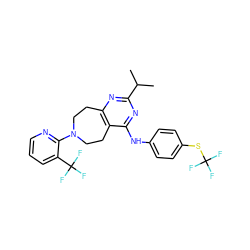 CC(C)c1nc2c(c(Nc3ccc(SC(F)(F)F)cc3)n1)CCN(c1ncccc1C(F)(F)F)CC2 ZINC000168826161