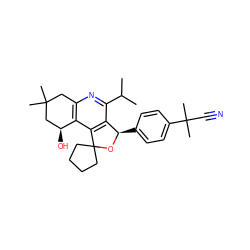 CC(C)c1nc2c(c3c1[C@@H](c1ccc(C(C)(C)C#N)cc1)OC31CCCC1)[C@@H](O)CC(C)(C)C2 ZINC000114343059