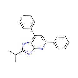 CC(C)c1nc2nc(-c3ccccc3)cc(-c3ccccc3)c2[nH]1 ZINC000028603975