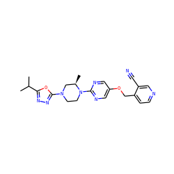 CC(C)c1nnc(N2CCN(c3ncc(OCc4ccncc4C#N)cn3)[C@H](C)C2)o1 ZINC000169320873