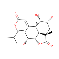 CC(C)c1oc(=O)cc2c1[C@@H](O)[C@H]1OC(=O)[C@@]3(C)C[C@@H](O)[C@@H](O)[C@@]2(C)[C@H]13 ZINC000008829471
