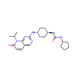 CC(C)n1c(=O)ccc2cnc(N[C@H]3CC[C@H](NC(=O)NC4CCCC4)CC3)nc21 ZINC000473113323