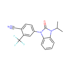 CC(C)n1c(=O)n(-c2ccc(C#N)c(C(F)(F)F)c2)c2ccccc21 ZINC000084603202