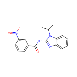 CC(C)n1c(NC(=O)c2cccc([N+](=O)[O-])c2)nc2ccccc21 ZINC000036184960