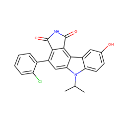 CC(C)n1c2ccc(O)cc2c2c3c(c(-c4ccccc4Cl)cc21)C(=O)NC3=O ZINC000036161243