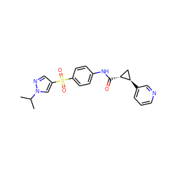 CC(C)n1cc(S(=O)(=O)c2ccc(NC(=O)[C@@H]3C[C@H]3c3cccnc3)cc2)cn1 ZINC000103241085