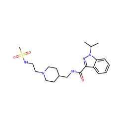 CC(C)n1nc(C(=O)NCC2CCN(CCNS(C)(=O)=O)CC2)c2ccccc21 ZINC000095566158