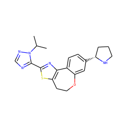 CC(C)n1ncnc1-c1nc2c(s1)CCOc1cc([C@@H]3CCCN3)ccc1-2 ZINC000096269663