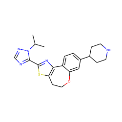 CC(C)n1ncnc1-c1nc2c(s1)CCOc1cc(C3CCNCC3)ccc1-2 ZINC000096269662