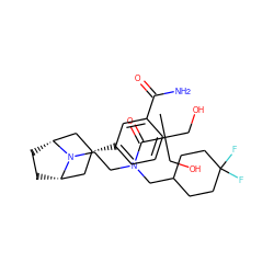 CC(CO)(CO)C(=O)N(CCN1[C@H]2CC[C@@H]1C[C@H](c1cccc(C(N)=O)c1)C2)CC1CCC(F)(F)CC1 ZINC000117297797