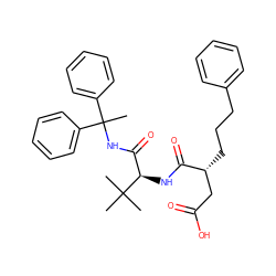 CC(NC(=O)[C@@H](NC(=O)[C@H](CCCc1ccccc1)CC(=O)O)C(C)(C)C)(c1ccccc1)c1ccccc1 ZINC000027650510