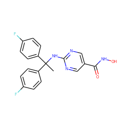 CC(Nc1ncc(C(=O)NO)cn1)(c1ccc(F)cc1)c1ccc(F)cc1 ZINC000145973975