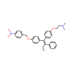 CC/C(=C(/c1ccc(OCCN(C)C)cc1)c1ccc(OCc2ccc([N+](=O)[O-])cc2)cc1)c1ccccc1 ZINC000084422561