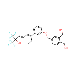 CC/C(=C\C=C\C(O)(C(F)(F)F)C(F)(F)F)c1cccc(OCc2ccc(CO)c(CO)c2)c1 ZINC000004847301