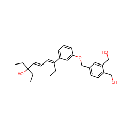 CC/C(=C\C=C\C(O)(CC)CC)c1cccc(OCc2ccc(CO)c(CO)c2)c1 ZINC000001547880