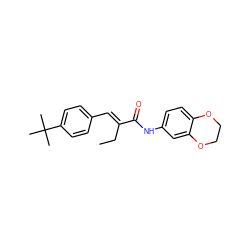 CC/C(=C\c1ccc(C(C)(C)C)cc1)C(=O)Nc1ccc2c(c1)OCCO2 ZINC000013606880