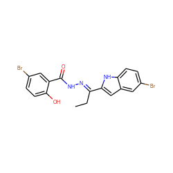 CC/C(=N\NC(=O)c1cc(Br)ccc1O)c1cc2cc(Br)ccc2[nH]1 ZINC000095560555