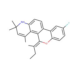 CC/C(C)=C1\Oc2ccc(F)cc2-c2ccc3c(c21)C(C)=CC(C)(C)N3 ZINC000013490433