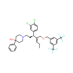 CC/C=C(\COCc1cc(C(F)(F)F)cc(C(F)(F)F)c1)[C@@H](CCN1CCC(O)(c2ccccc2)CC1)c1ccc(Cl)c(Cl)c1 ZINC000027899387