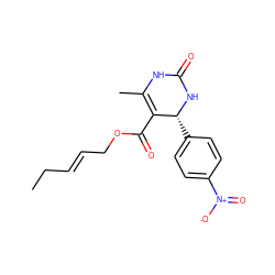 CC/C=C/COC(=O)C1=C(C)NC(=O)N[C@@H]1c1ccc([N+](=O)[O-])cc1 ZINC000036185117