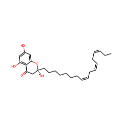 CC/C=C\C/C=C\C/C=C\CCCCCCC[C@@]1(O)CC(=O)c2c(O)cc(O)cc2O1 ZINC001772607785