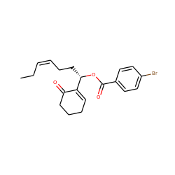 CC/C=C\CC[C@H](OC(=O)c1ccc(Br)cc1)C1=CCCCC1=O ZINC000003965602