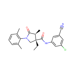 CC[C@@]1(C(=O)Nc2cc(Cl)cc(C#N)c2)CN(c2c(C)cccc2C)C(=O)[C@H]1C ZINC000142541494