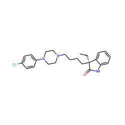 CC[C@@]1(CCCCN2CCN(c3ccc(Cl)cc3)CC2)C(=O)Nc2ccccc21 ZINC000029053256