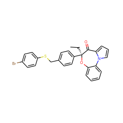 CC[C@@]1(c2ccc(CSc3ccc(Br)cc3)cc2)Oc2ccccc2-n2cccc2C1=O ZINC000066111611