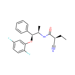 CC[C@@H](C#N)C(=O)N[C@H](C)[C@@H](Oc1cc(F)ccc1F)c1ccccc1 ZINC000013839756