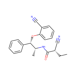 CC[C@@H](C#N)C(=O)N[C@H](C)[C@@H](Oc1ccccc1C#N)c1ccccc1 ZINC000029347581