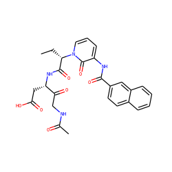CC[C@@H](C(=O)N[C@@H](CC(=O)O)C(=O)CNC(C)=O)n1cccc(NC(=O)c2ccc3ccccc3c2)c1=O ZINC000028101920