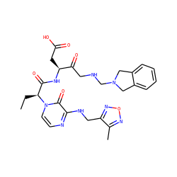 CC[C@@H](C(=O)N[C@@H](CC(=O)O)C(=O)CNCN1Cc2ccccc2C1)n1ccnc(NCc2nonc2C)c1=O ZINC000028132747
