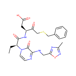 CC[C@@H](C(=O)N[C@@H](CC(=O)O)C(=O)CSCc1ccccc1)n1ccnc(NCc2nc(C)no2)c1=O ZINC000028122523