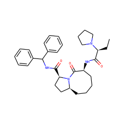 CC[C@@H](C(=O)N[C@H]1CCCC[C@H]2CC[C@@H](C(=O)NC(c3ccccc3)c3ccccc3)N2C1=O)N1CCCC1 ZINC000042887435