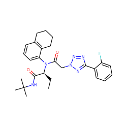 CC[C@@H](C(=O)NC(C)(C)C)N(C(=O)Cn1nnc(-c2ccccc2F)n1)c1cccc2c1CCCC2 ZINC000008686091