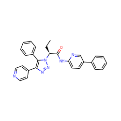 CC[C@@H](C(=O)Nc1ccc(-c2ccccc2)cn1)n1nnc(-c2ccncc2)c1-c1ccccc1 ZINC001772588899