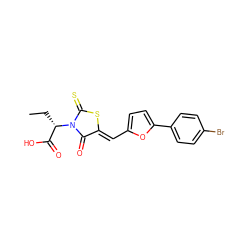 CC[C@@H](C(=O)O)N1C(=O)/C(=C/c2ccc(-c3ccc(Br)cc3)o2)SC1=S ZINC000001805176