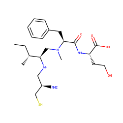 CC[C@@H](C)[C@@H](CN(C)[C@@H](Cc1ccccc1)C(=O)N[C@@H](CCO)C(=O)O)NC[C@@H](N)CS ZINC000036330323