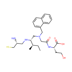 CC[C@@H](C)[C@@H](CN(CC(=O)N[C@@H](CCO)C(=O)O)Cc1cccc2ccccc12)NC[C@@H](N)CS ZINC000036330322