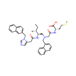 CC[C@@H](C)[C@@H](CN(CC(=O)N[C@@H](CCSC)C(=O)O)Cc1cccc2ccccc12)NC(=O)Cc1cncn1Cc1ccc2ccccc2c1 ZINC000026998119