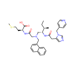 CC[C@@H](C)[C@@H](CN(CC(=O)N[C@@H](CCSC)C(=O)O)Cc1cccc2ccccc12)NC(=O)Cc1cncn1Cc1ccncc1 ZINC000026997224