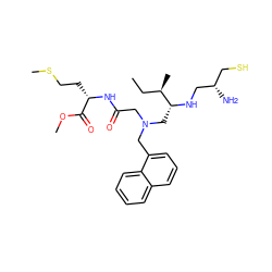 CC[C@@H](C)[C@@H](CN(CC(=O)N[C@@H](CCSC)C(=O)OC)Cc1cccc2ccccc12)NC[C@@H](N)CS ZINC000026580124